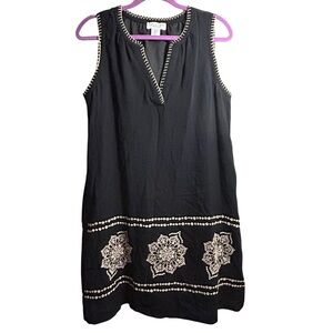 Calypso St Barth Embroidered Tunic Dress Beach with Pockets Size S